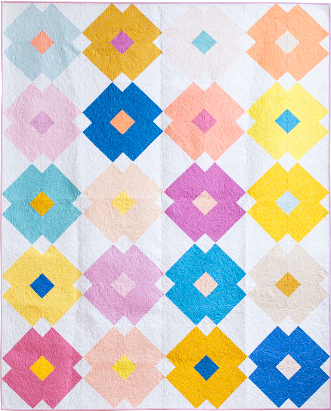 Flower Tile Quilt Paper Pattern - Then Came June