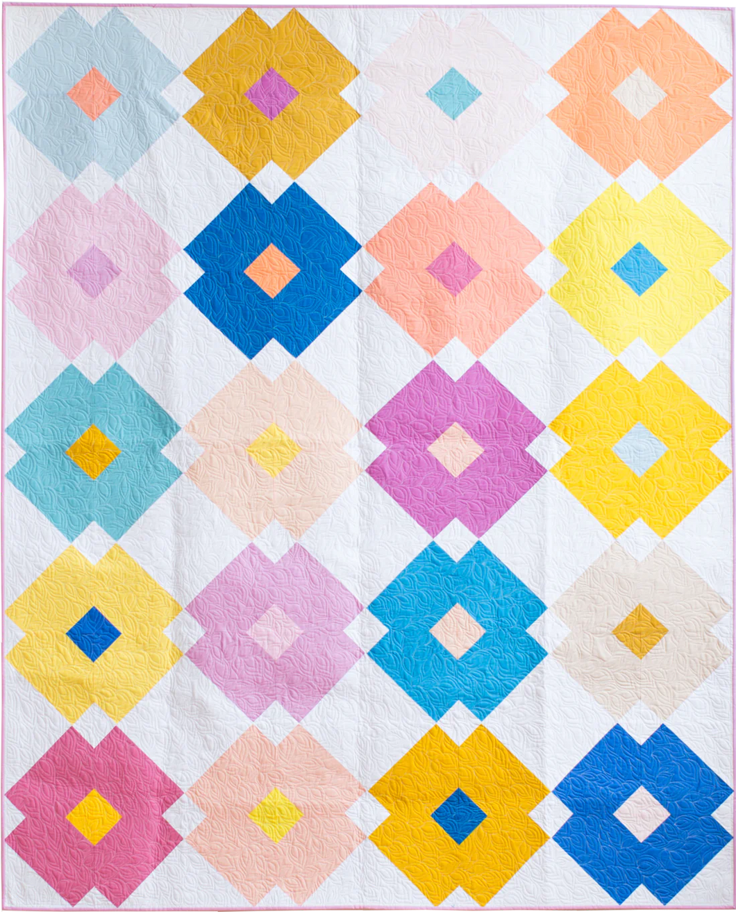 Flower Tile Quilt Paper Pattern - Then Came June