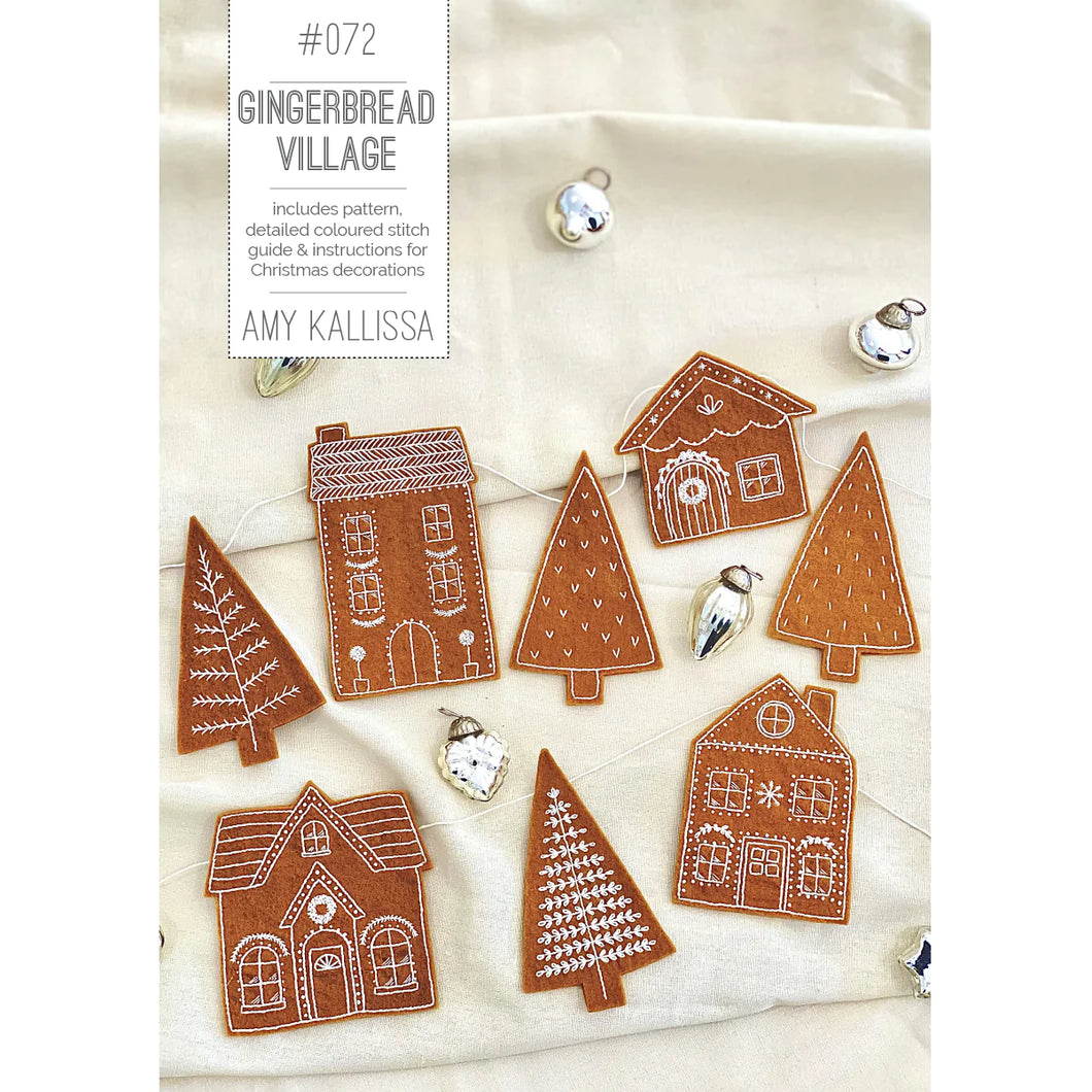 Gingerbread Village Pattern & Stitchery Kit