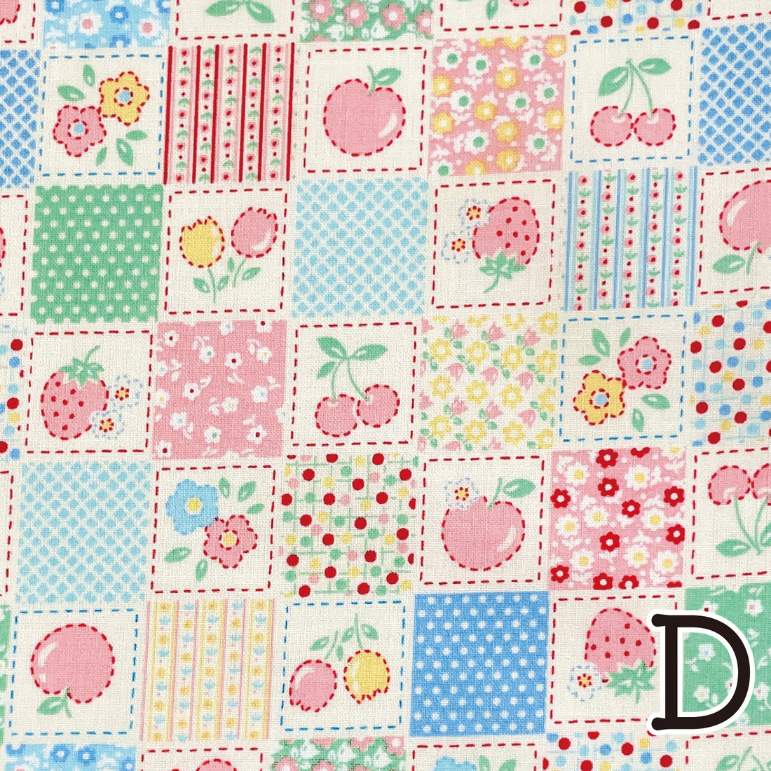 Strawberry Patchwork Blue HM10725-D by Handworks