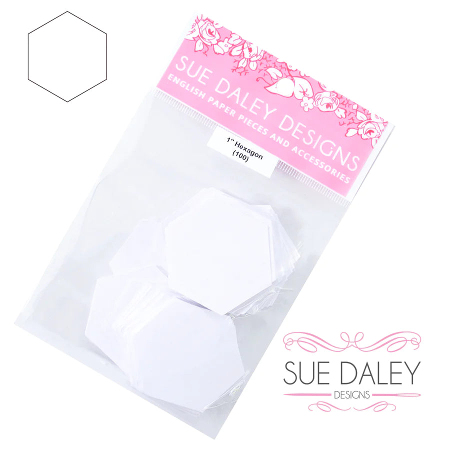 3&quot; Hexagon Papers (Pack of 100) - Sue Daley Designs
