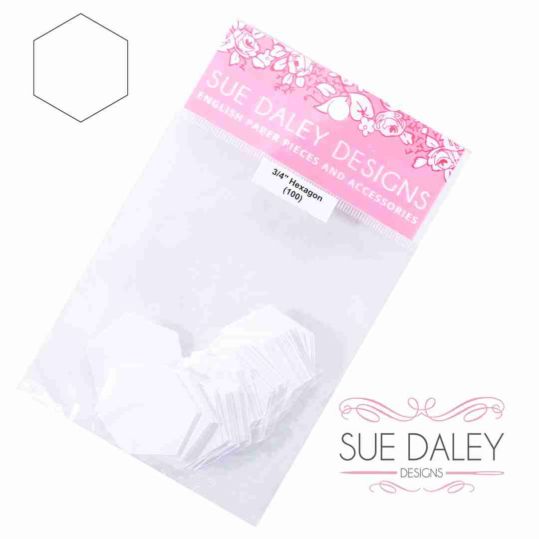 3/4&quot; Hexagon Papers (Pack of 100) - Sue Daley Designs