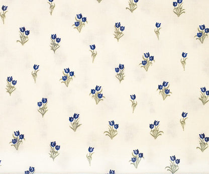 Blue Buds - Organic Poplin by La Ta Te