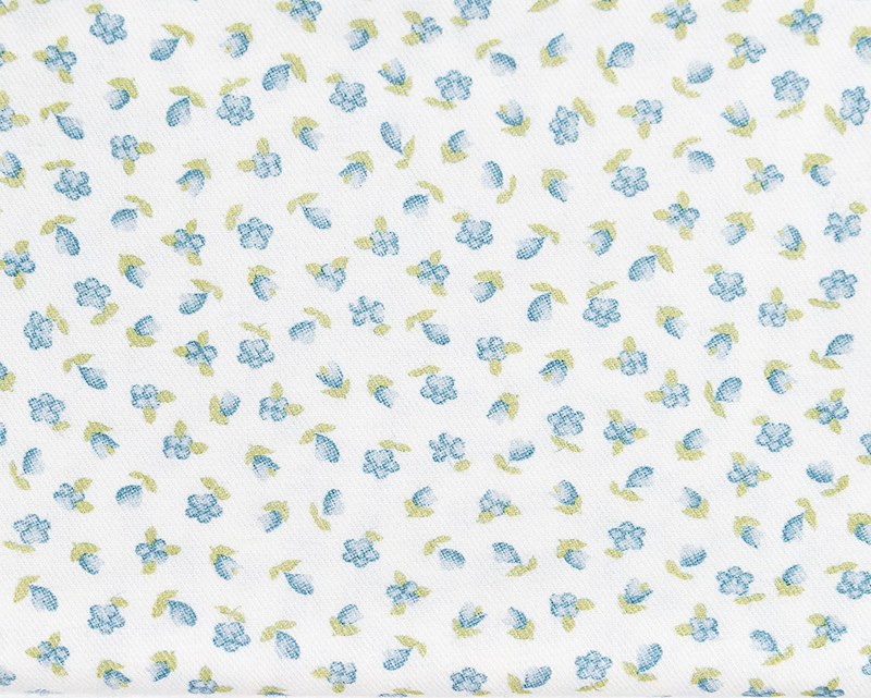 Garden Blue - Baby Flower Twill by La Ta Te