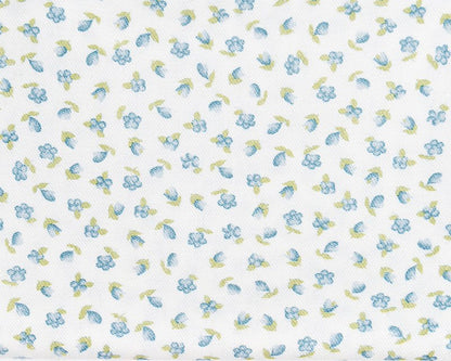 Garden Blue - Baby Flower Twill by La Ta Te