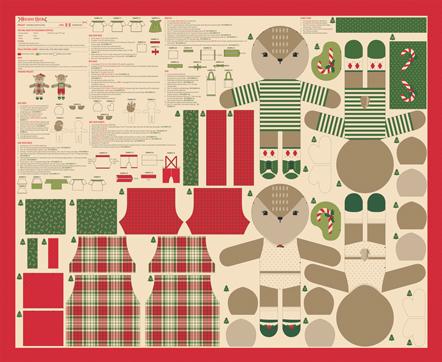 Reindeer Stuffies Panel - Holiday Cheer by Moda