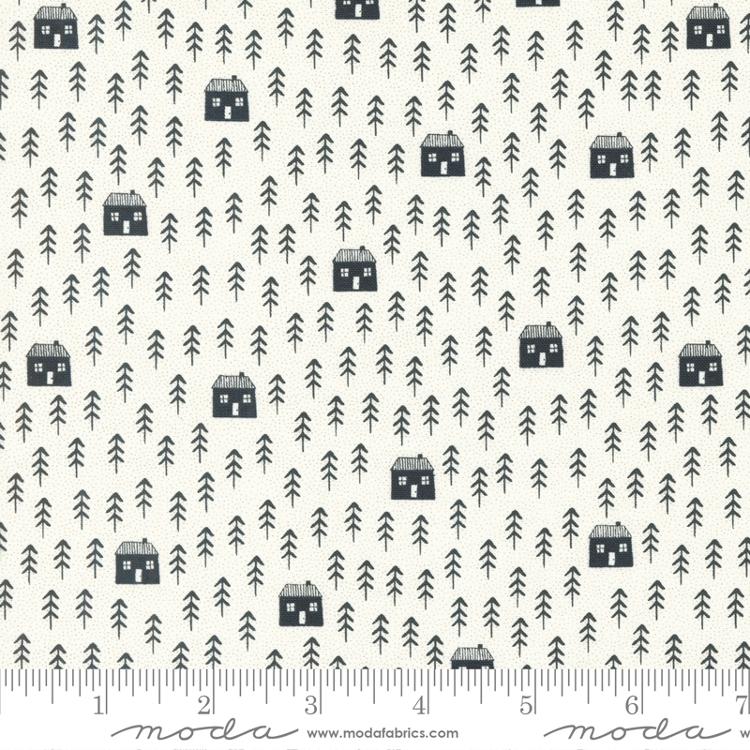 House &amp; Trees Black - Blizzard by Moda