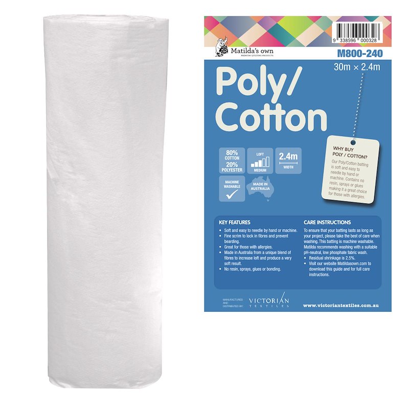 Roll of quilting batting with summary information