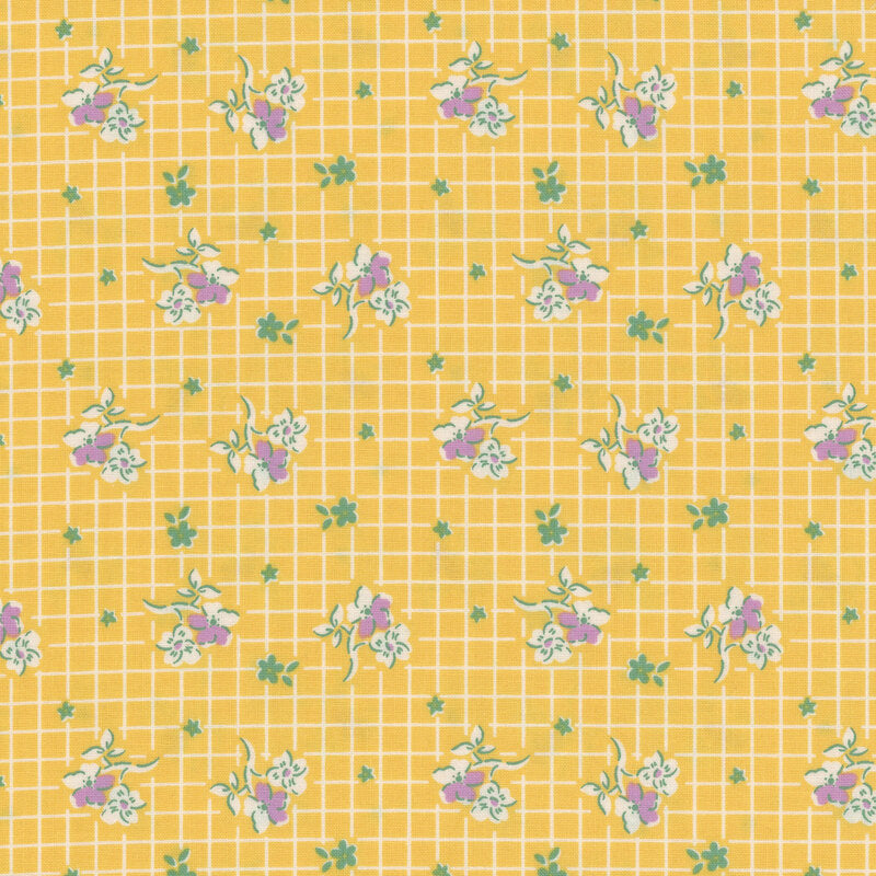 Floral Grid Yellow - Dilly Dally by Maywood Studio