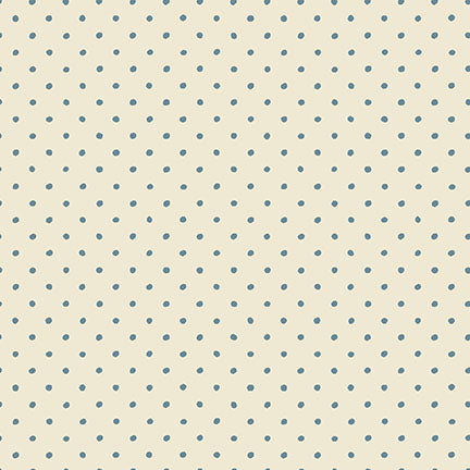 Dot Cream &amp; Blue - Cottage Flowers by Maywood Studio