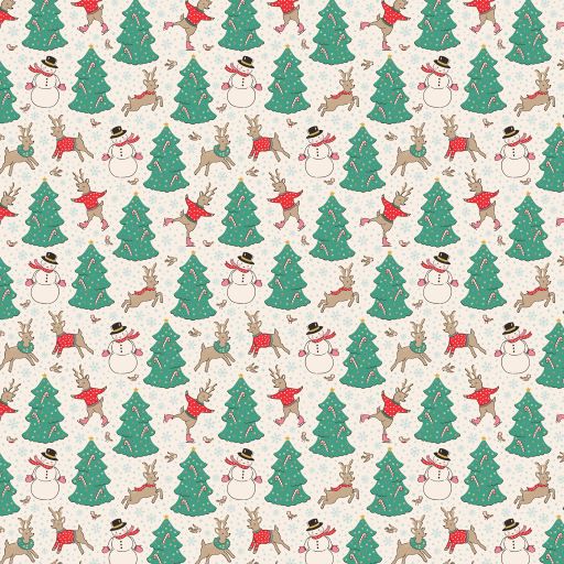 Skating Deer Natural - Oh What Fun! by Poppie Cotton