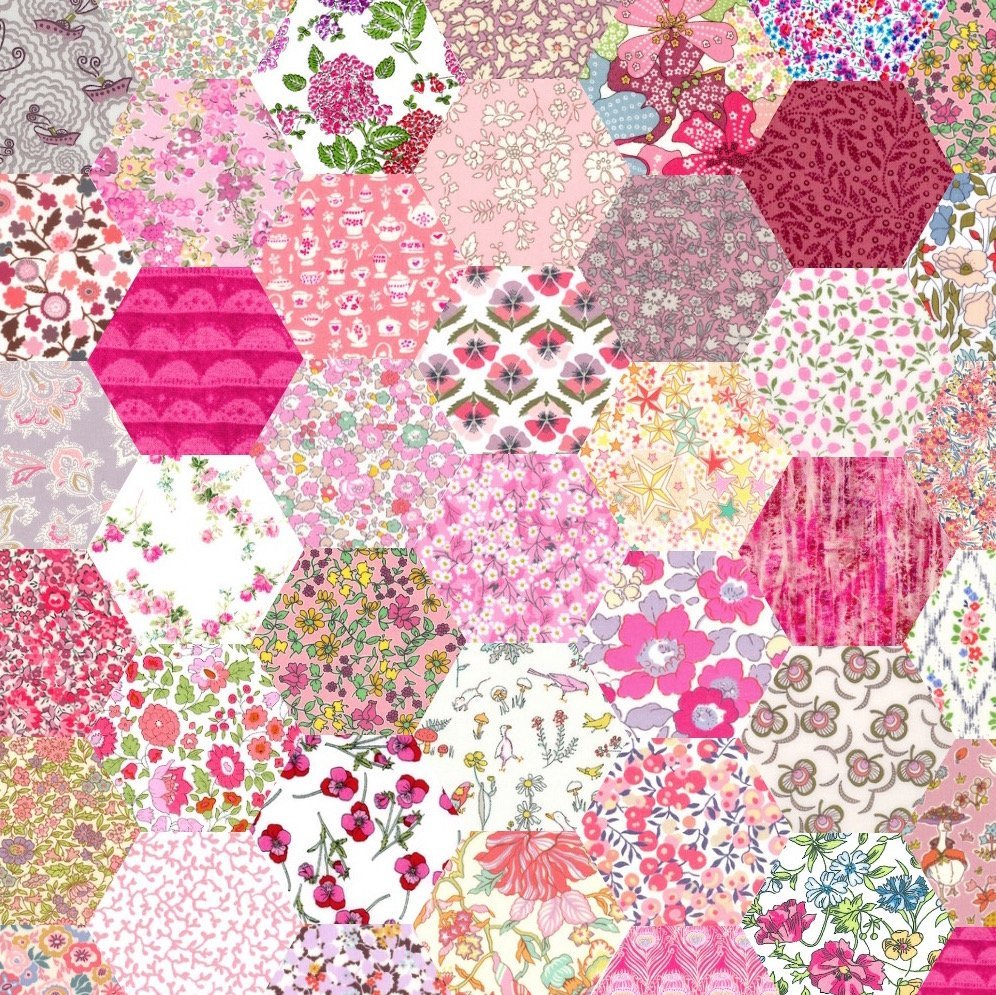 1&quot; Liberty Hexagons - Pink