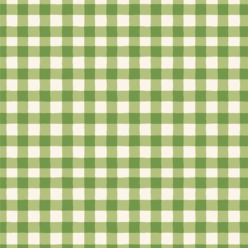 END OF BOLT 1.25m - Small Plaid of my Dreams Fern - Marigold by Art Gallery Fabrics