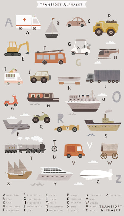 Transport Alphabet Panel - Are We There Yet? by Dear Stella