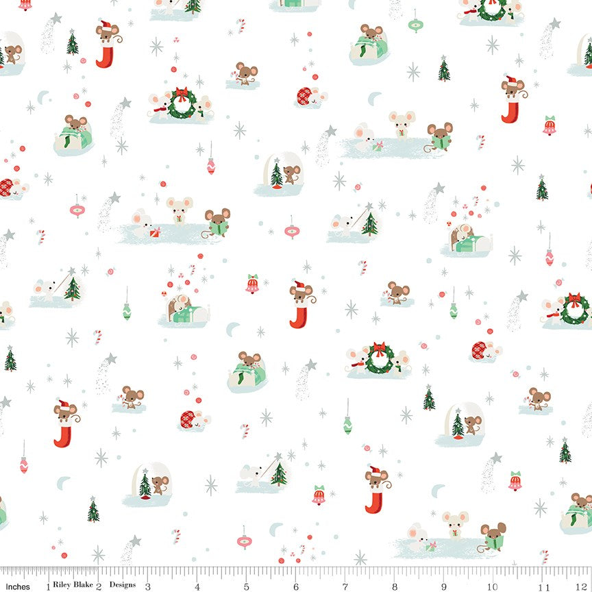 White - Twas Not Even a Mouse by Riley Blake Designs
