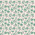 Fabric swatch pink strawberry with green leaves on cream background