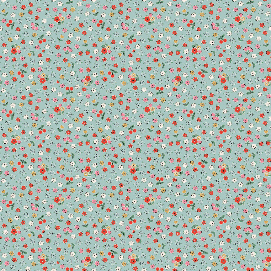 Bitty Blossoms Blue - Home Sweet Home by Poppie Cotton