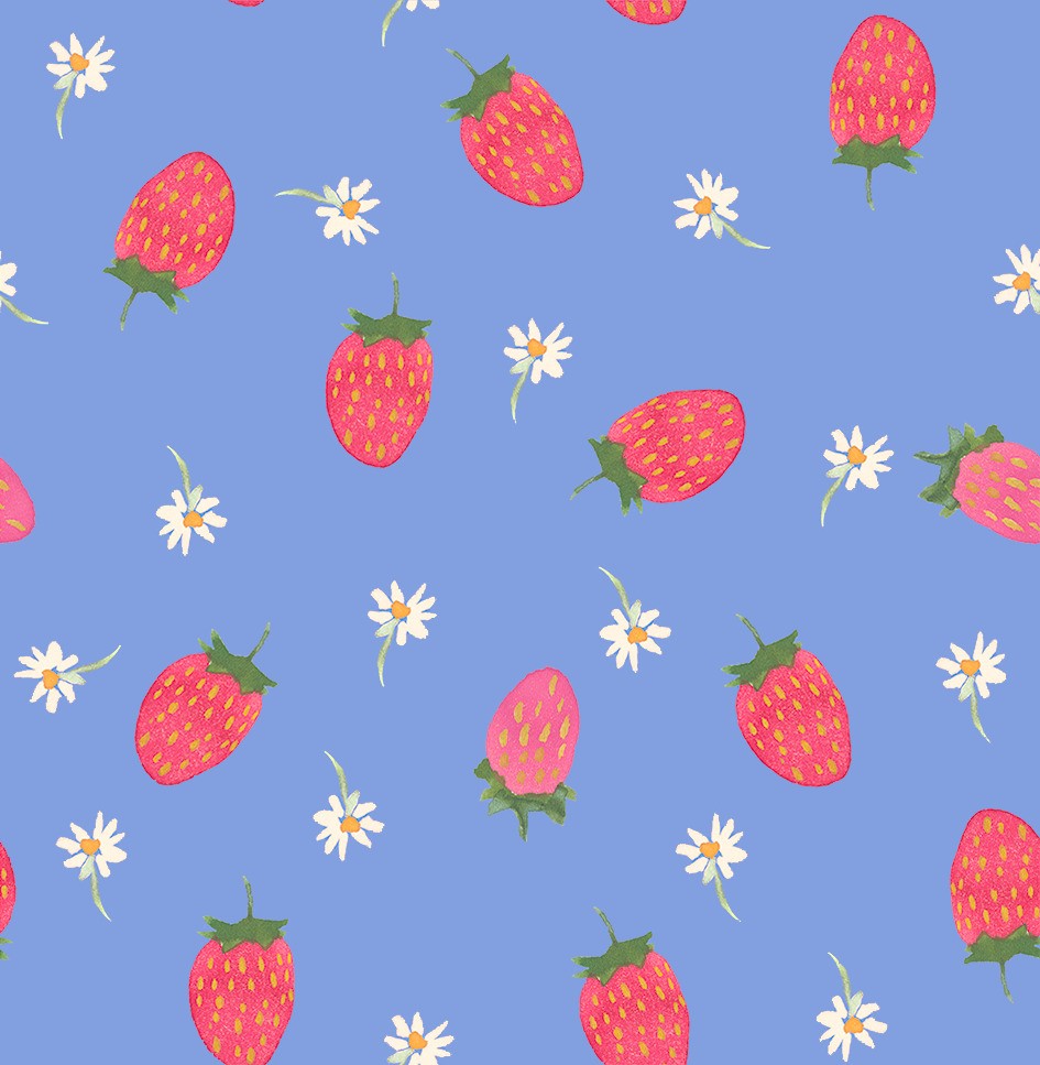 Strawberries Cornflower - Secret Garden by Lewis & Irene