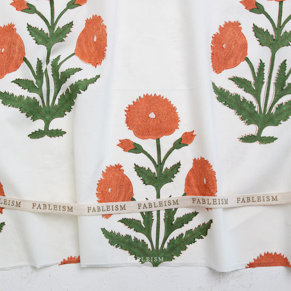 Boho Floral in Sienna - Indian Block Prints: Cottage by Fableism