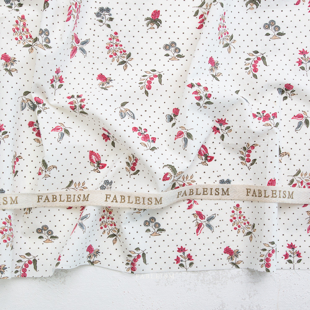 Dottie Floral in Cream - Indian Block Prints: Cottage by Fableism