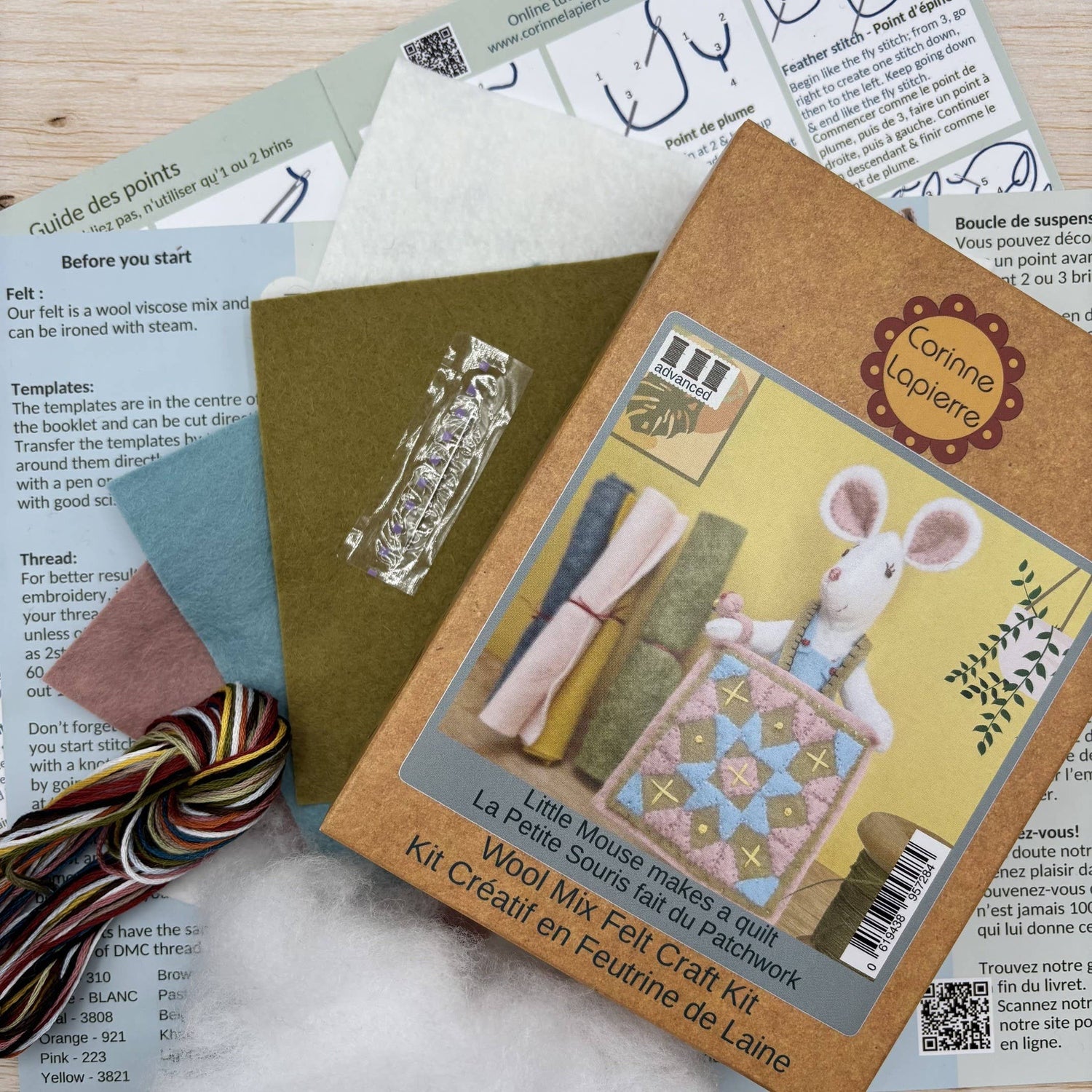 Little Mouse Makes a Quilt Felt Kit - Corinne Lapierre
