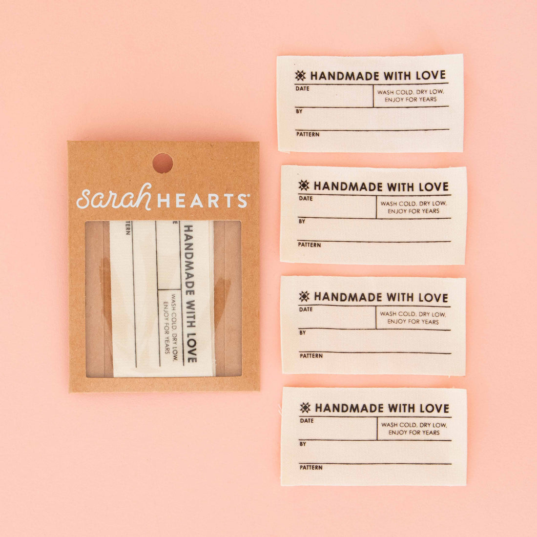 Quilt Info Large Labels - Sarah Hearts
