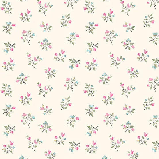 White Tossed Floral - Flowery by Andover Fabrics
