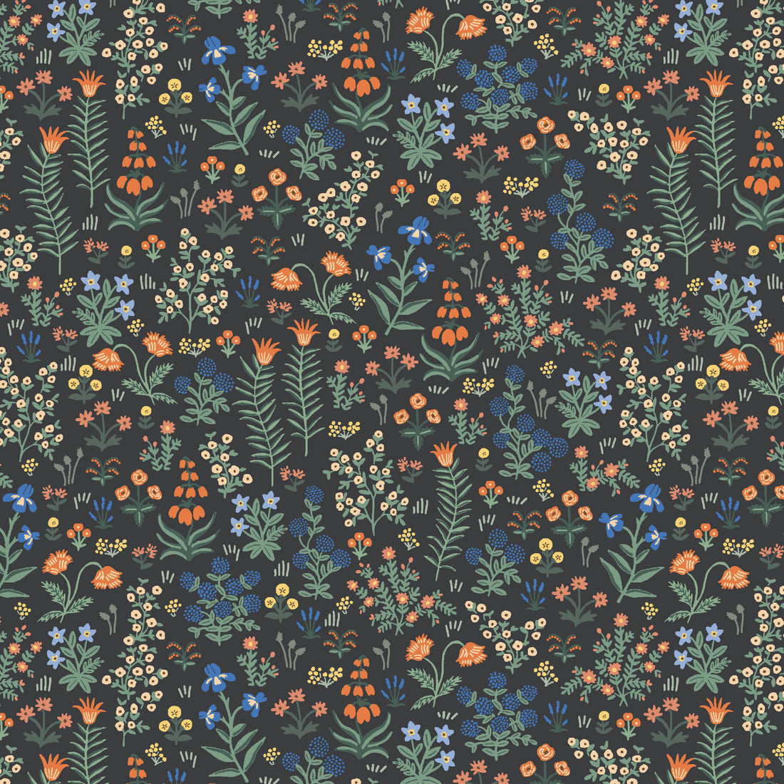 Menagerie Garden Black - 3m Backing Length (3.25 yards)