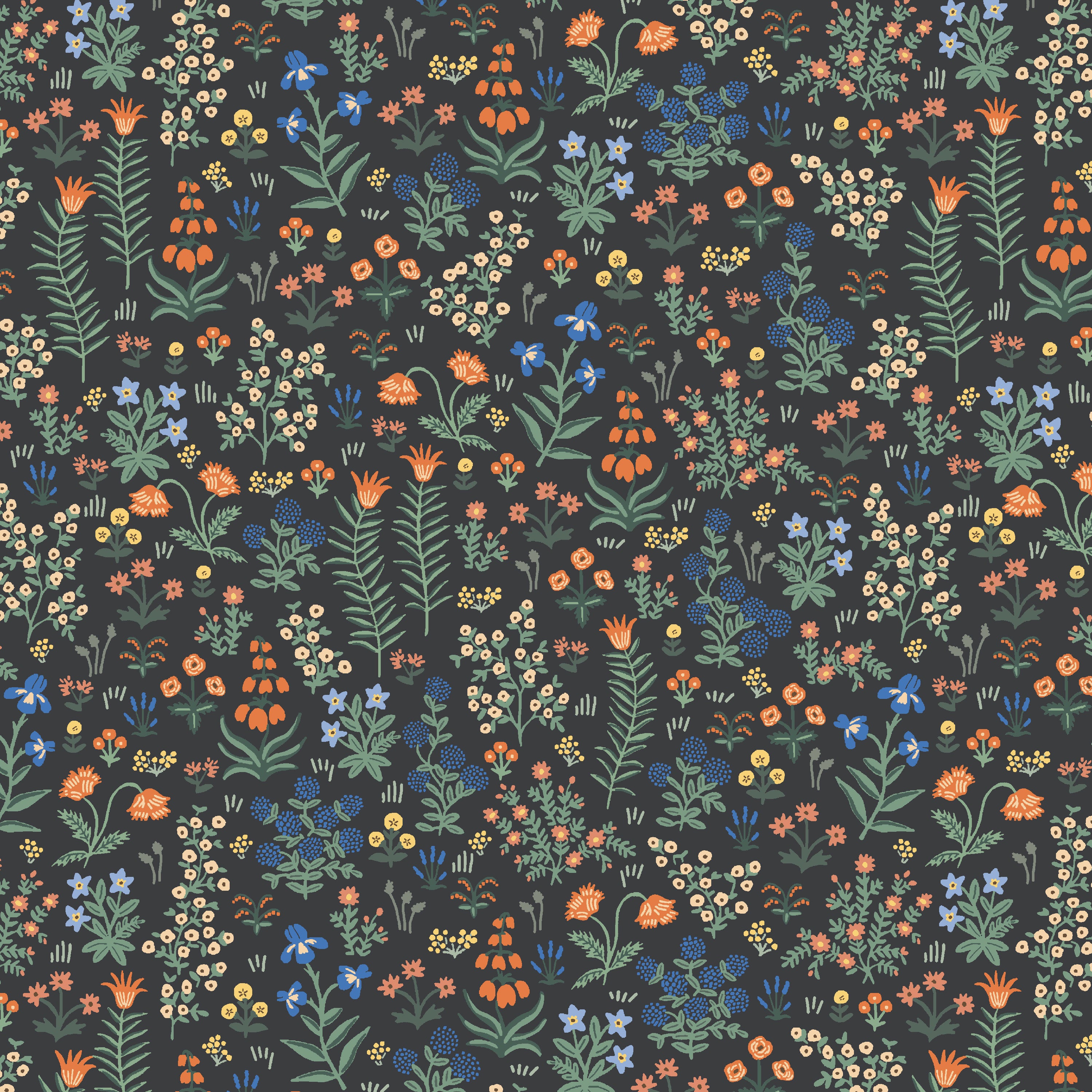 Menagerie Garden Black - 3m Backing Length (3.25 yards)