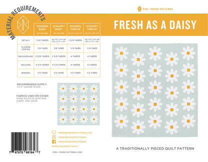 Fresh as a Daisy Quilt Paper Pattern - Pen &amp; Paper Patterns