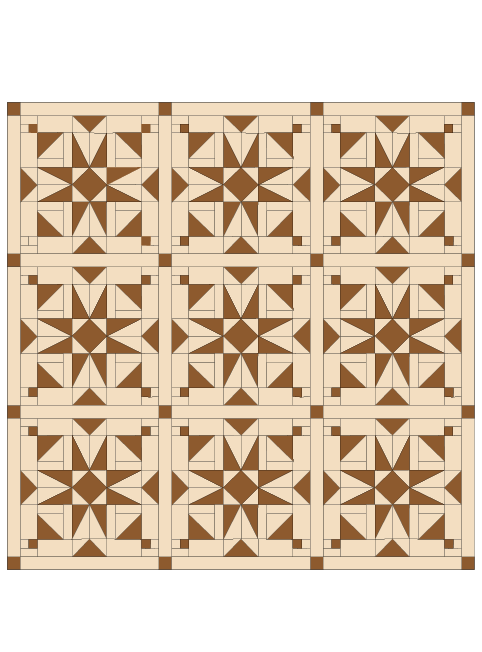 Mosaic Star Quilt Kit (Gingerbread) - Lo & Behold Stitchery