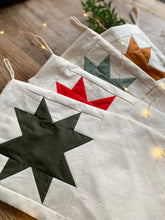 Load image into Gallery viewer, Heirloom Patchwork Star Christmas Stocking (Unquilted)
