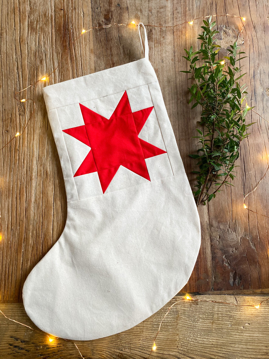 Heirloom Patchwork Star Christmas Stocking (Unquilted)