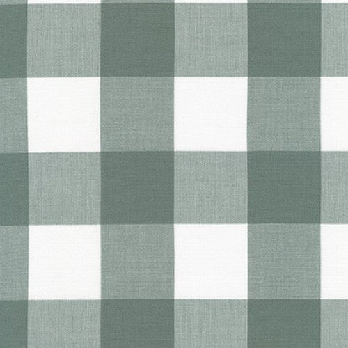 Shale Large Gingham - Kitchen Window Wovens by Robert Kaufman