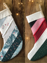 Load image into Gallery viewer, Modern Patchwork Christmas Stocking
