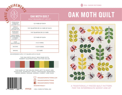 Oak Moth Quilt Paper Pattern - Pen &amp; Paper Patterns
