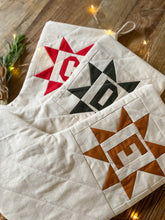 Load image into Gallery viewer, Heirloom Patchwork Star Christmas Stocking with Letter (Quilted)
