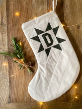 Load image into Gallery viewer, Heirloom Patchwork Star Christmas Stocking with Letter (Quilted)
