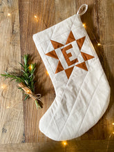 Load image into Gallery viewer, Heirloom Patchwork Star Christmas Stocking with Letter (Quilted)
