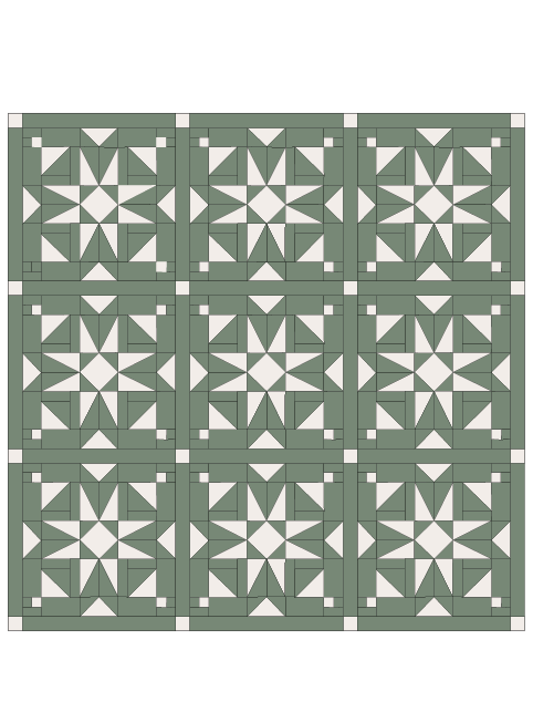 Mosaic Star Quilt Kit (Rosemary) - Lo &amp; Behold Stitchery