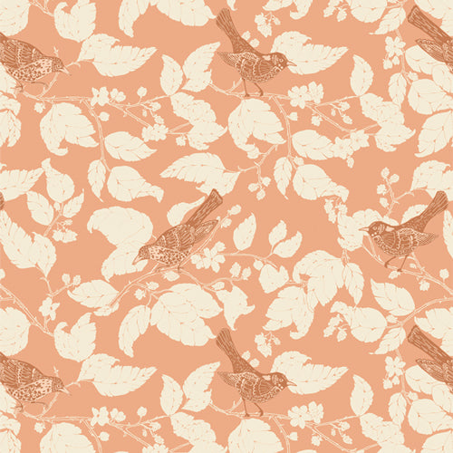 Blackberries Thrush Apricot - Wild Forgotten by Art Gallery Fabrics