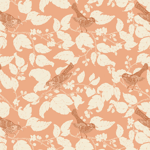 END OF BOLT 4.75m - Blackberries Thrush Apricot - Wild Forgotten by Art Gallery Fabrics