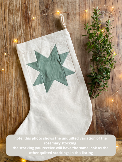 Heirloom Patchwork Star Christmas Stocking (Quilted)